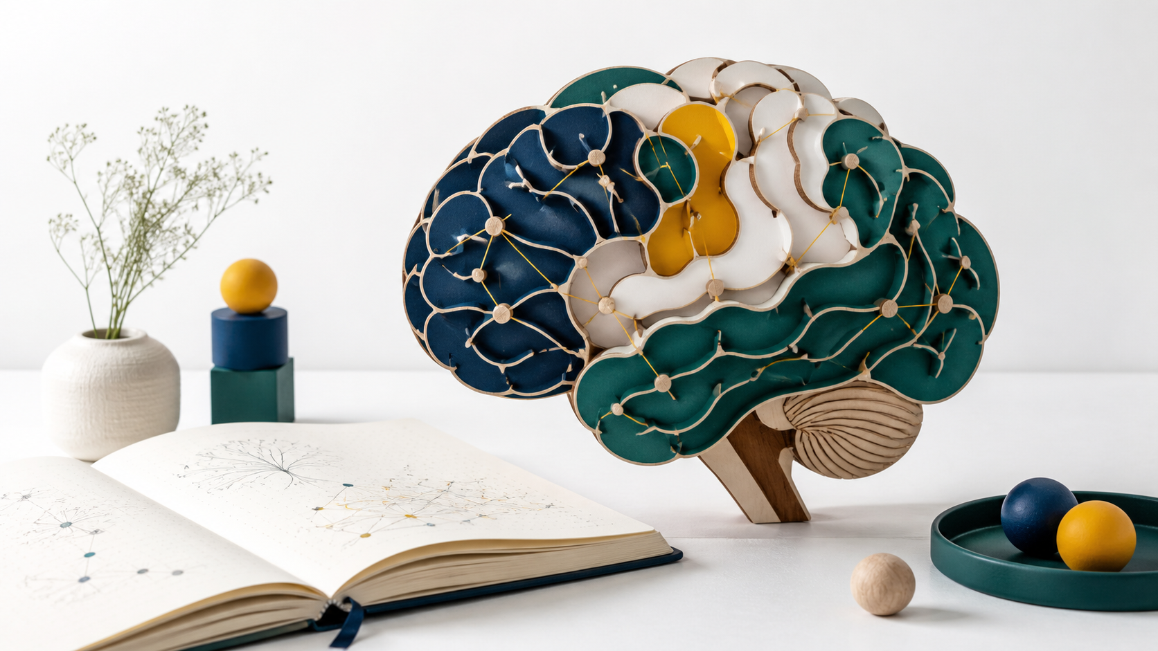 Composizione editoriale originale dedicata alle neuroscienze dello sviluppo